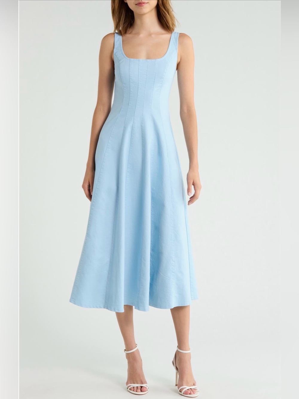 PETAL & PUP Una Midi Dress in Blue XS